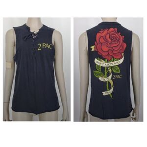 Custom Tupac Sleeveless Top with Rose "Don't ask me why, Ask me how"